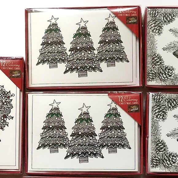 Coloring Christmas Cards 7 sets of 12 cards - Picture 3 of 8
